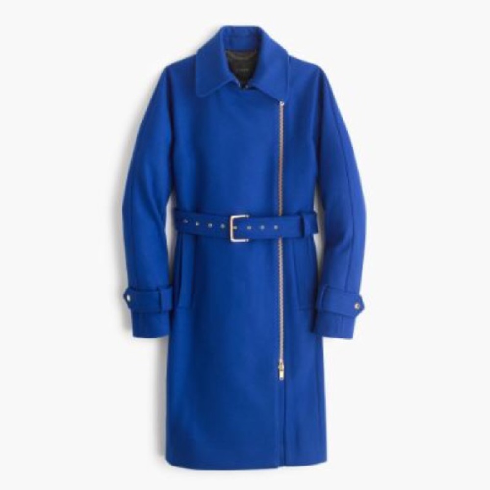 J.Crew Belted Zip Trench Coat in Wool Melton